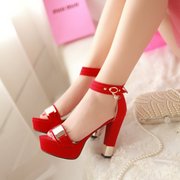 Chunky Heel Open Toe Platform Heels