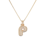 ICY Bubble Letter Initial Necklace