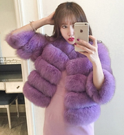 Faux Fur Open Front Bubble Coat