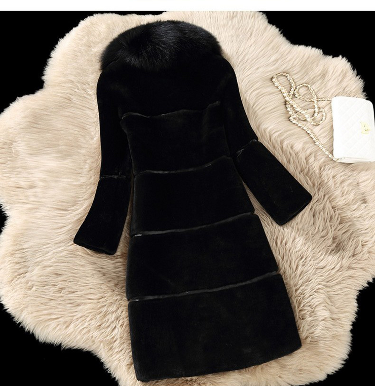 Faux Fur Mid Length Collar Coat