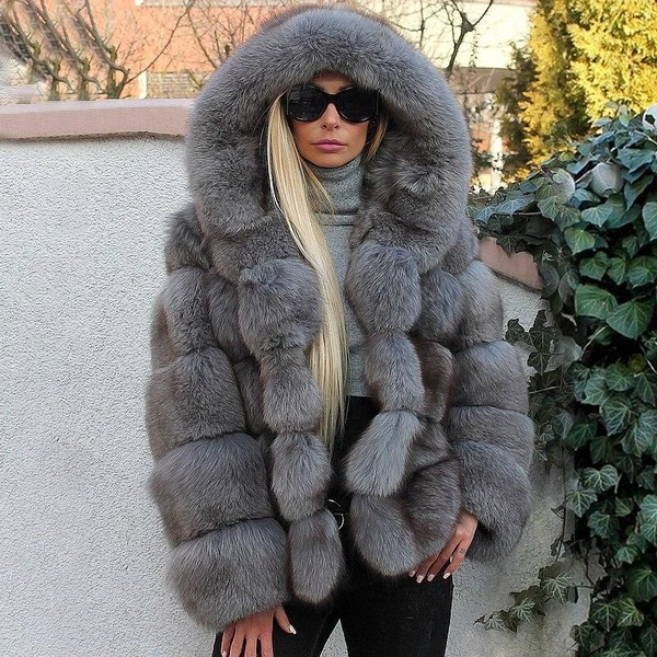 Luxury Bubble Faux Fur Hooded Coat