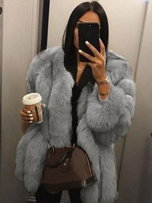 Plush Faux Fur Coat