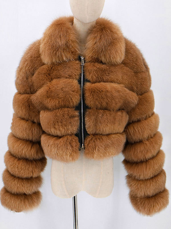 Faux Fur Front Zipped Coat