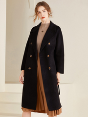 Turn Down Collar Long Lapel Coat