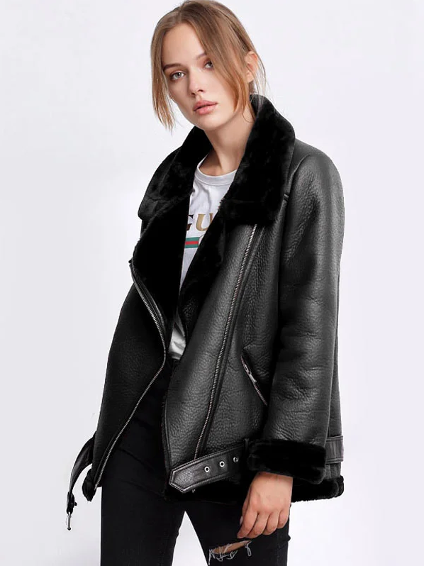 Oversized Pu Aviator Jacket