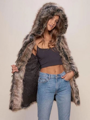 Oversize Hooded Camel Faux Fur Winter Coat