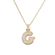 ICY Bubble Letter Initial Necklace