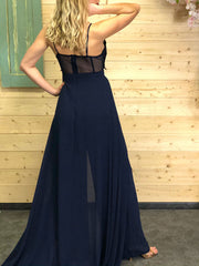 Navy Lace V-Neck Sleeveless Bridesmaid Jumpsuit