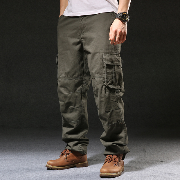 Plain Comfortable Multi Pockets Cargo Pants