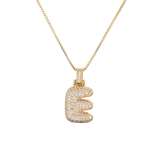 ICY Bubble Letter Initial Necklace