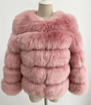 Faux Fur Open Front Bubble Coat