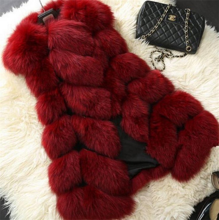 Sleeveless Faux Fur Coat