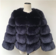 Faux Fur Open Front Bubble Coat