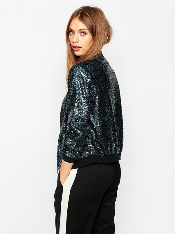 Sequin Bomber Jacket