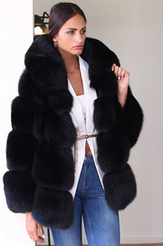 Oversized Faux Fur Coat With Hood