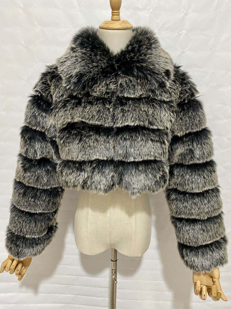 Faux Fur Front Zipped Coat