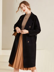 Turn Down Collar Long Lapel Coat