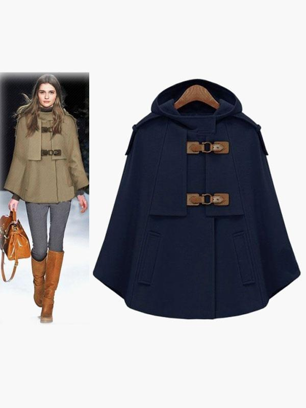 Hooded Wrap Jacket Poncho