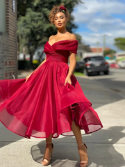 Off-Shoulder Sleeveless Long Prom Dress