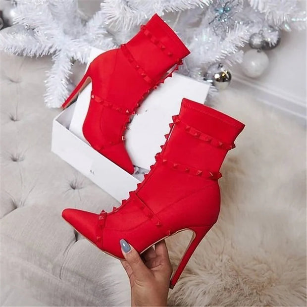 Pointed Toe Stiletto Heel Boots