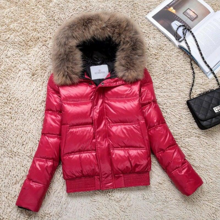 Fur Hooded Buttoned Front Puffer Coat