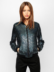 Sequin Bomber Jacket