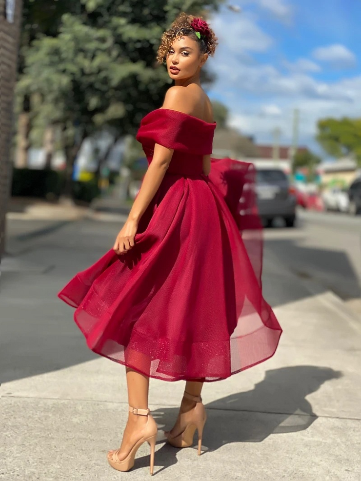 Off-Shoulder Sleeveless Long Prom Dress