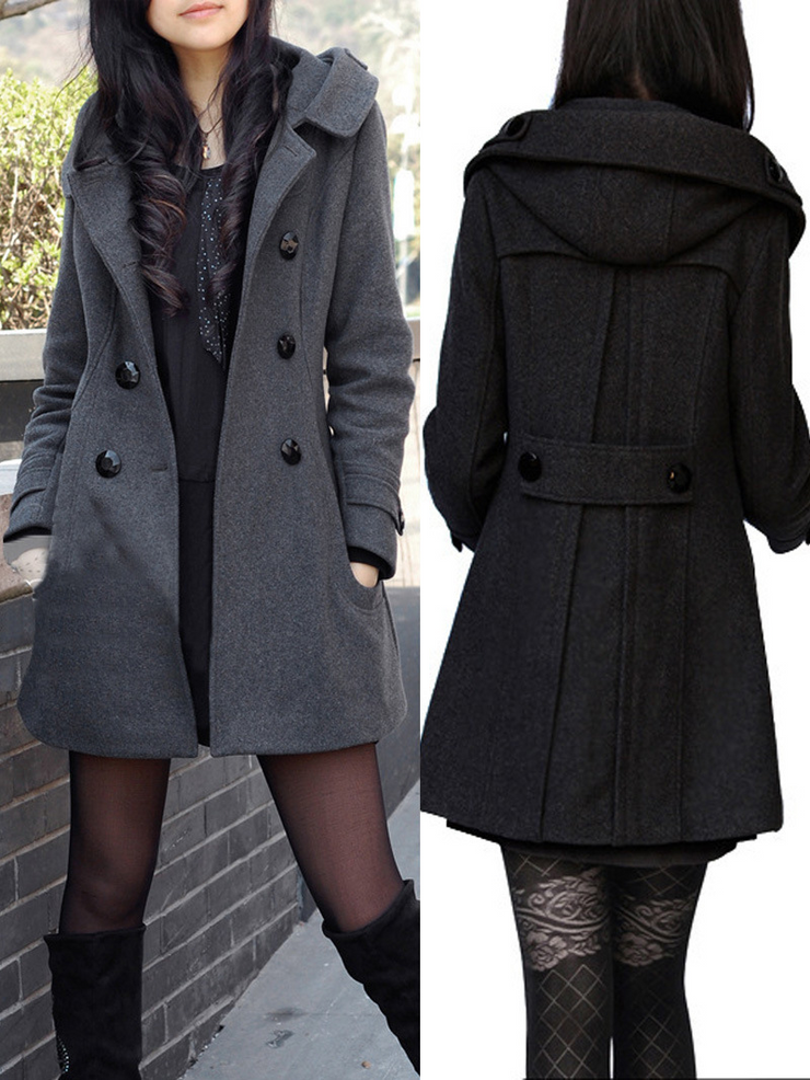 Long Sleeves Button Front Coat