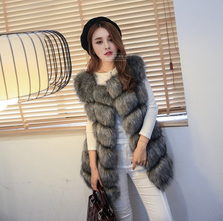 Sleeveless Faux Fur Coat