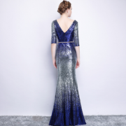 Sequin Long Sleeves Mermaid Long Evening Dress