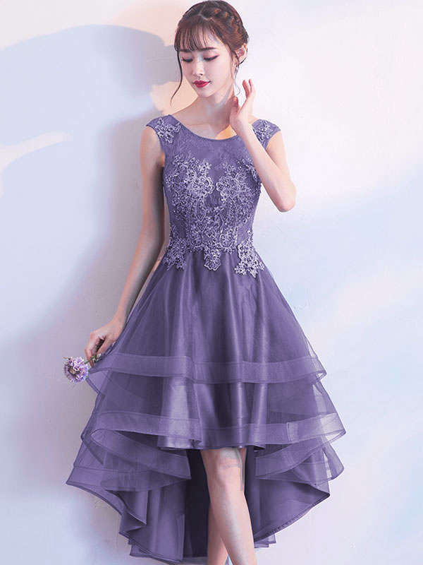 Lace Applique Sleeveless Mermaid Midi Homecoming Dress