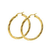 Twisted Gold Hoops