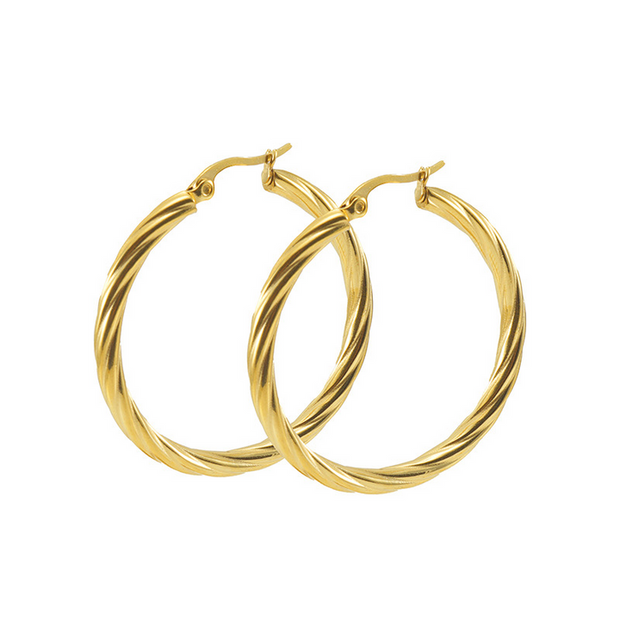 Twisted Gold Hoops