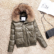 Fur Hooded Buttoned Front Puffer Coat