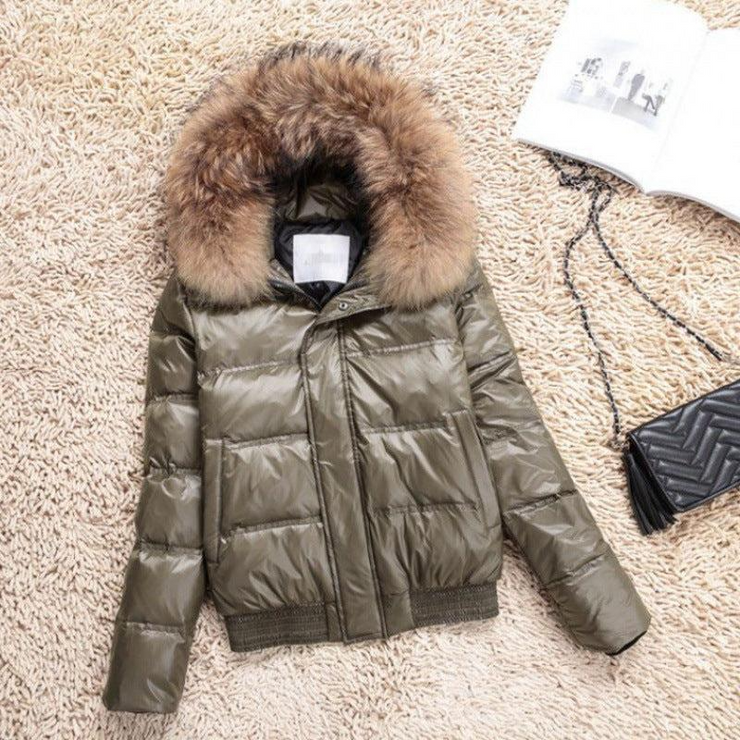 Fur Hooded Buttoned Front Puffer Coat