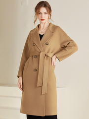 Turn Down Collar Long Lapel Coat