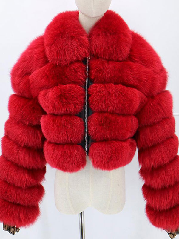 Faux Fur Front Zipped Coat