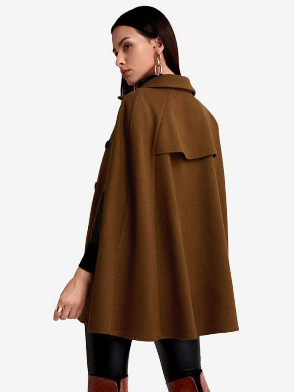 Double Breasted Woolen Poncho