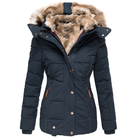 Cozy Warm Fur Hooded Zipper Jacket