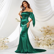 Off-Shoulder Sleeveless Long Mermaid Prom Dress