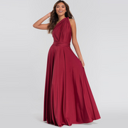 Sleeveless Backless Pleated Long Evening Dress