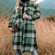 Woolen Plaid Loose Shirt Jacket