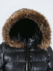 Faux Fur Hooded Puffer Coat