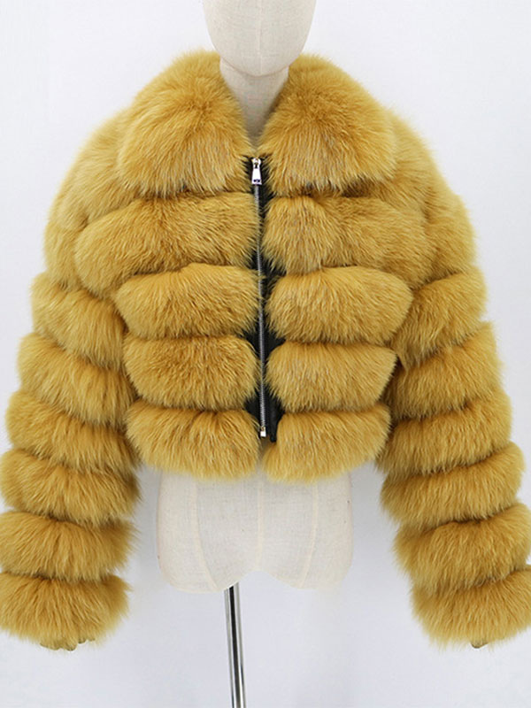 Faux Fur Front Zipped Coat