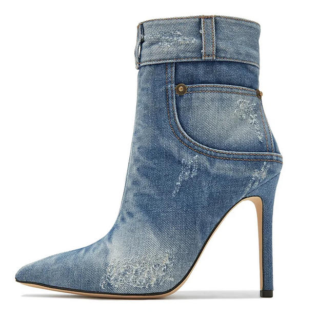 Stiletto Denim Boots