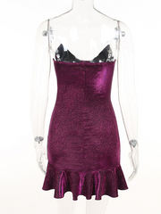 Sequin Strapless Sleeveless Short Prom Dress