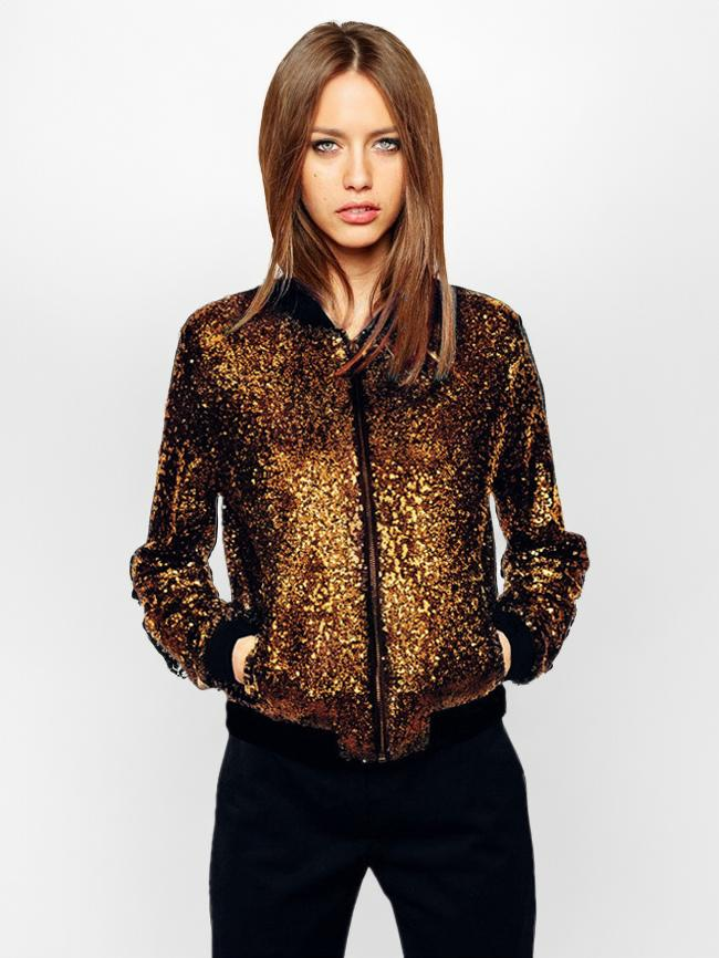 Sequin Bomber Jacket