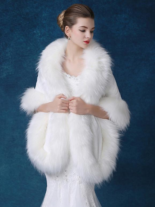 Faux Fur Wedding Wrap Shawl