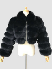 Faux Fur Front Zipped Coat