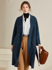 Turn Down Collar Long Lapel Coat